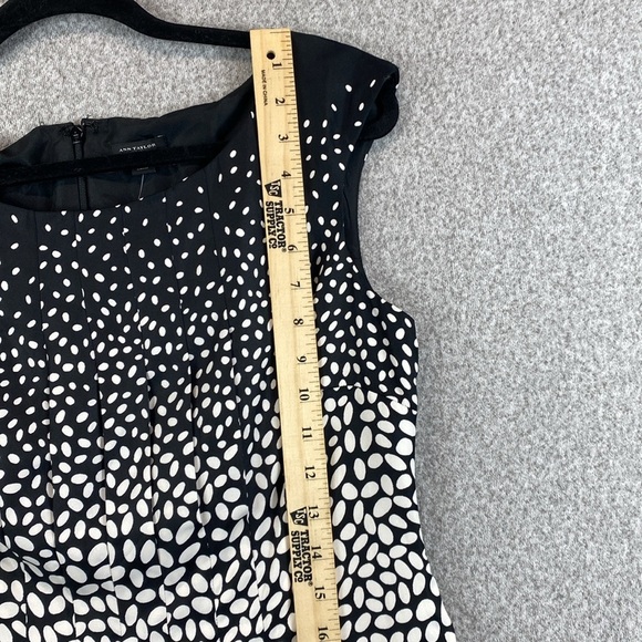 Ann Taylor midi dress polka dot fit and flare size 6 silky smooth sleeveless - Picture 3 of 12